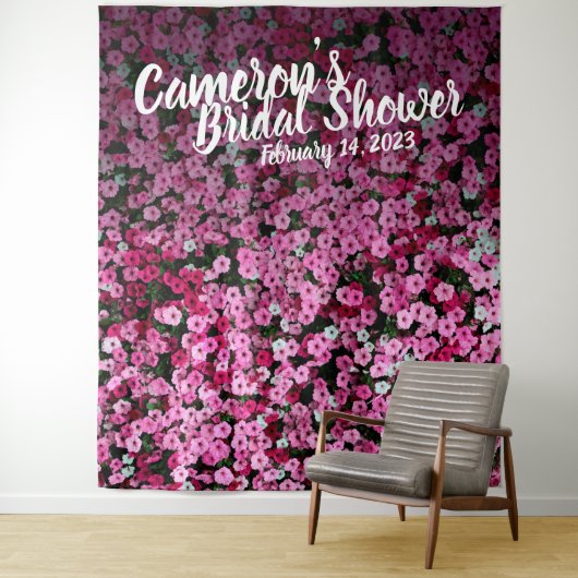 Eleganter Hintergrund für rosa Brautparty Wandteppich (Beispiel)