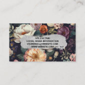 Eleganter Hintergrund Vintager Blume Visitenkarte (Rückseite)