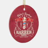 Eleganter Hipster Barber Hair Stylist Haircut Keramik Ornament (Rechts)