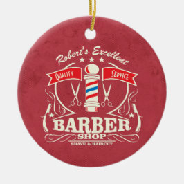 Eleganter Hipster Barber Hair Stylist Haircut Keramik Ornament