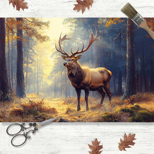 Eleganter Hirsch im Wald Dekoratives Papier