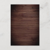 Eleganter Hirschherz Rustikaler Empfang Begleitkarte (Rückseite)