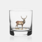 Eleganter Hirschjagd Stag Individuelle Name Whiskyglas (Vorderseite)