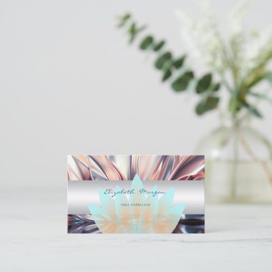 Eleganter hochmoderner Lotus,Abstrakt Visitenkarte (Stehend Vorderseite)