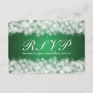 Eleganter Hochzeit UAWG Party-Schein-Smaragdgrün RSVP Karte