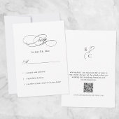 Eleganter hochzeitlicher einfacher, moderner QR-Co RSVP Karte