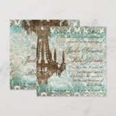 Eleganter Hochzeits-Einladungs-Leuchter-Vintages Einladung (Vorne/Hinten)