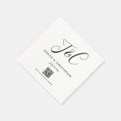 Eleganter Hochzeits-Foto-Upload-QR-Code mit Monogr Serviette (Ecke)