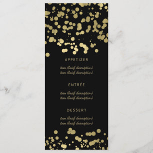 Eleganter Hochzeits-Menü-GoldfolieConfetti Menükarte
