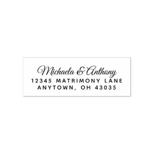Eleganter Hochzeits-Rücksende-Adresse-Stempel in S Permastempel