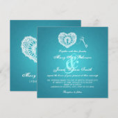 Eleganter Hochzeits-Schlüssel zu meinem Einladung (Vorne/Hinten)