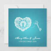 Eleganter Hochzeits-Schlüssel zu meinem Einladung (Rückseite)