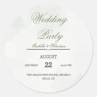 Eleganter Hochzeitsaufkleber Runder Aufkleber