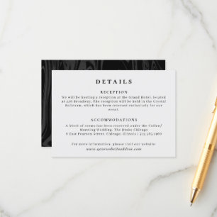 Eleganter Hochzeitsbericht aus schwarzem Marmor Begleitkarte