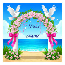 Eleganter Hochzeitsbogen mit Tauben