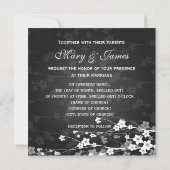 Eleganter Hochzeitsbröckner Schwarz Einladung (Rückseite)