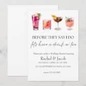 Eleganter Hochzeitsdusche & Verlobung Cocktail Einladung (Vorne/Hinten)