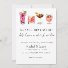 Eleganter Hochzeitsdusche & Verlobung Cocktail Einladung