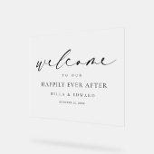 Eleganter Hochzeitsempfang Acrylschild (Winkel)