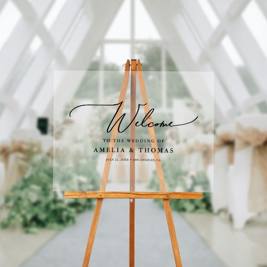 Eleganter Hochzeitsempfang Acrylschild