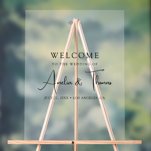 Eleganter Hochzeitsempfang Acrylschild (Neutral)