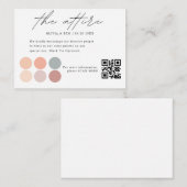 Eleganter Hochzeitsfarbenkennungscode Begleitkarte (Vorne/Hinten)