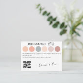 Eleganter Hochzeitsfarbenkennungscode Begleitkarte (Stehend Vorderseite)