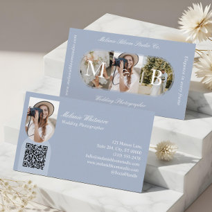 Eleganter Hochzeitsfotograf mit Monogramm-Bogen-Fo Visitenkarte