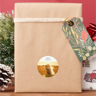 Eleganter Hochzeitsgeschenk-Danke-Foto-Aufkleber Runder Aufkleber