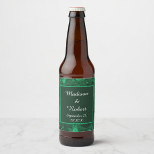 Eleganter Hochzeitsgrauer Marmorstein Bierflaschenetikett