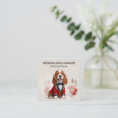 Eleganter Hochzeitshandler mit Hochzeitsblumen Quadratische Visitenkarte (Stehend Vorderseite)