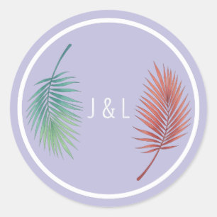 Eleganter Hochzeitsklassiker stilisiertes "J & L" Runder Aufkleber