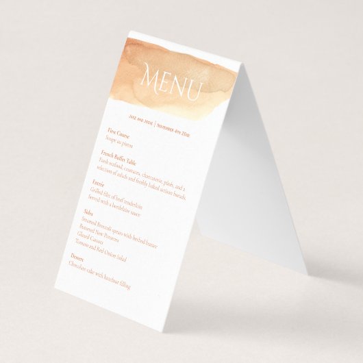 Eleganter Hochzeitsmenü Empfang (Rückseite)