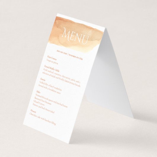 Eleganter Hochzeitsmenü Empfang (Vorderseite)