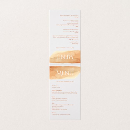 Eleganter Hochzeitsmenü Empfang (Außenseite Aufgefaltet)