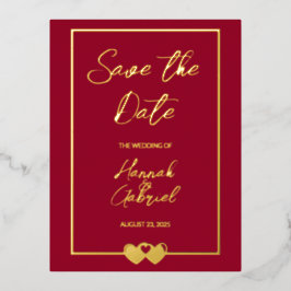 Eleganter Hochzeitspaziergang Save the Date Postka Folie Einladungspostkarte