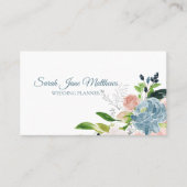 Eleganter Hochzeitsplaner für blaue Pfirsiche Visitenkarte (Vorderseite)