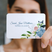 Eleganter Hochzeitsplaner für blaue Pfirsiche Visitenkarte