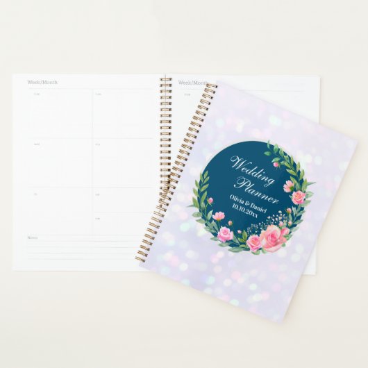 Eleganter Hochzeitsplaner Rosa Blume Planer (Anzeige)