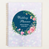 Eleganter Hochzeitsplaner Rosa Blume Planer (Vorderseite)