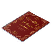 eleganter Hochzeitsplaner Rot Gold Indianer Notizblock (Linke Seite)
