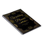 eleganter Hochzeitsplaner schwarz goldfarbener Ind Notizblock (Rechte Seite)