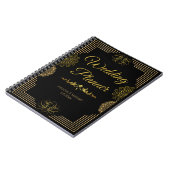 eleganter Hochzeitsplaner schwarz goldfarbener Ind Notizblock (Linke Seite)