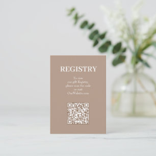 Eleganter Hochzeitsregistrierungs-QR-Code Begleitkarte