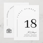 Eleganter Hochzeitsstichtabelle-Tischnummer QR-Cod Einladung (Vorne/Hinten)