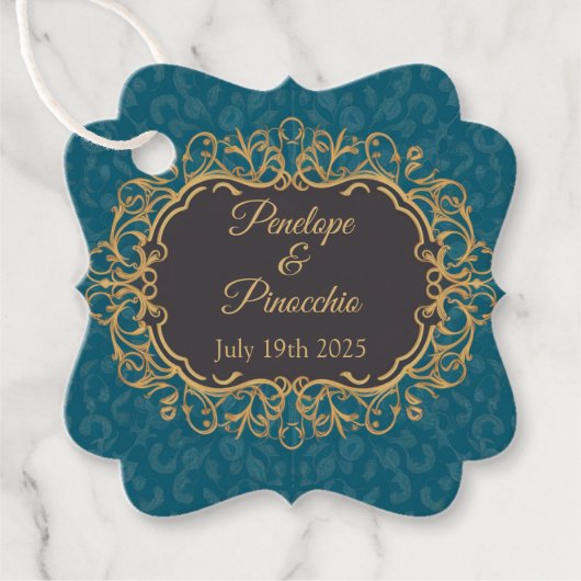 Eleganter Hochzeitsstil Geschenkanhänger (Vorderseite)