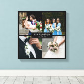 Eleganter Hochzeitstag FotoCollage Leinwanddruck (Insitu (Holzboden))