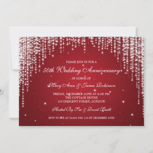 Eleganter Hochzeitstag Nacht Blende Rot Einladung