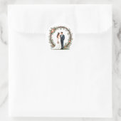 Eleganter Hochzeitsticker Runder Aufkleber (Tasche)