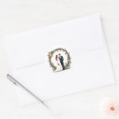 Eleganter Hochzeitsticker Runder Aufkleber (Umschlag)
